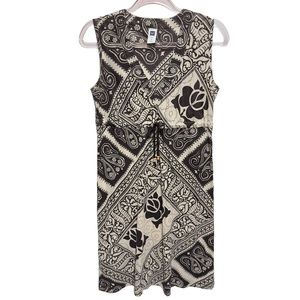 Pure Cotton Brown 90s Y2K Retro Vintage Floral Paisley Shift Midi Dress